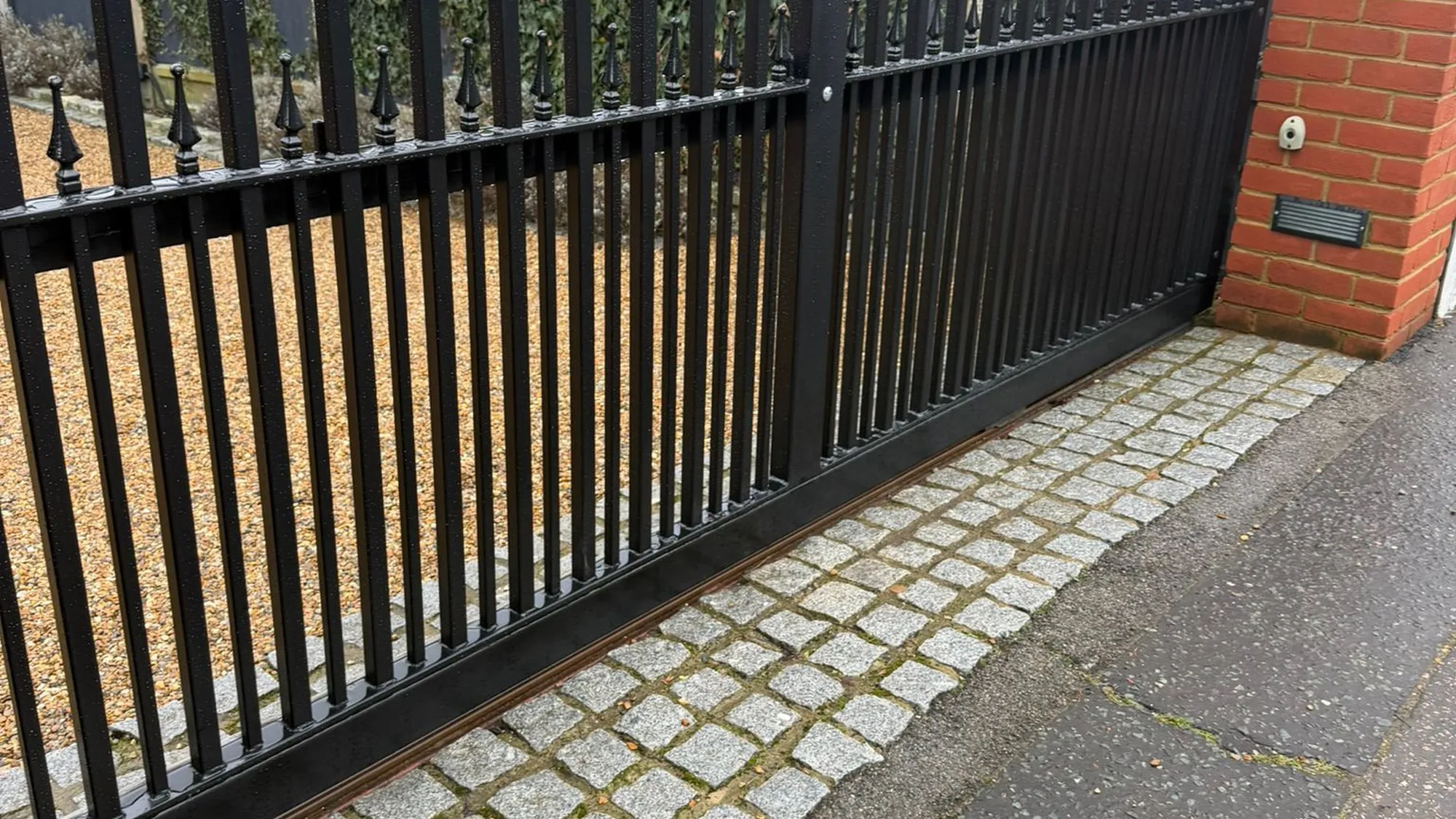Automated metal gates fabricated and installed by MRI Fabrications in Harlow, Essex