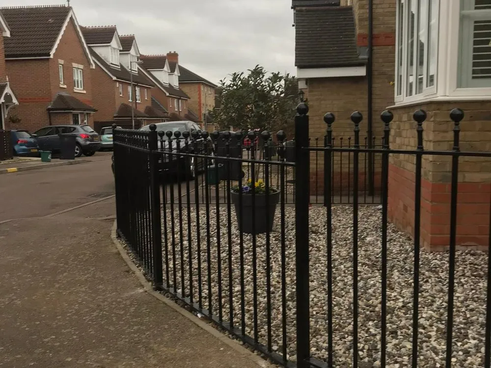 Railings and gate to a residential frontage